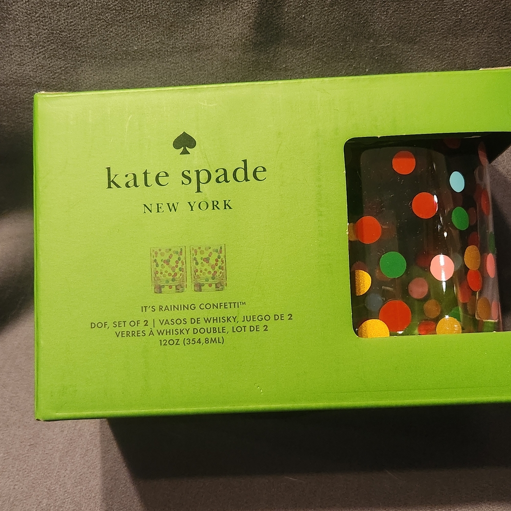kate spade New York "It's Raining Confetti" Dot Whiskey Glass Set - Multicolor